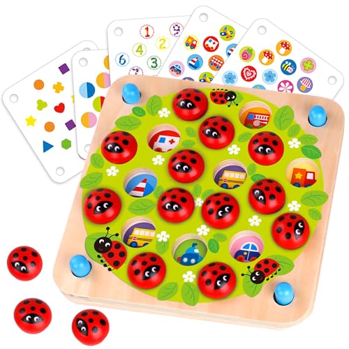 Nene Toys Marienkäfer-Garten, Gedächtnisspiel aus Holz für Kinder ab 3 Jahren – Pädagogisches Brettspiel mit 10 lustigen Mustern – Montessori Memo-Spiel – Geschenk für Jungen Mädchen ab 3 4 5 Jahren Nene Toys Marienkäfer-Garten, Gedächtnisspiel aus Holz für Kinder ab 3 Jahren – Pädagogisches Brettspiel mit 10 lustigen Mustern – Montessori Memo-Spiel – Geschenk für Jungen Mädchen ab 3 4 5 Jahren von Nene Toys