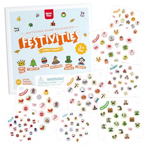 Nene Toys Marienkäfer-Gedächtnisspiel-Erweiterung mit 24 extra Festtagsmustern - Karten-Set für Kinder ab 3 Jahren - Sammlung von Weihnachten, DREI Könige, Ostern, Halloween, Karneval Nene Toys Marienkäfer-Gedächtnisspiel-Erweiterung mit 24 extra Festtagsmustern - Karten-Set für Kinder ab 3 Jahren - Sammlung von Weihnachten, DREI Könige, Ostern, Halloween, Karneval von Nene Toys