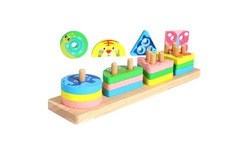 Montessori Spielzeug 1 2 3 Jahre, Stapelbare Spielzeug Klassifizierung von Montessori Holzblöcken, Pädagogisches Spielzeug, Geschenk für Kleinkinder und Babys. von Nenitus