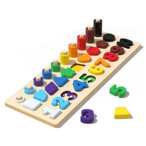 Nenitus Montessori Spielzeug 1 2 3 Jahre, Montessori Zählspiel Stapeln und Sortieren Mathematik, pädagogisches Spielzeug, Geschenk für Kleinkinder und Babys. von Nenitus