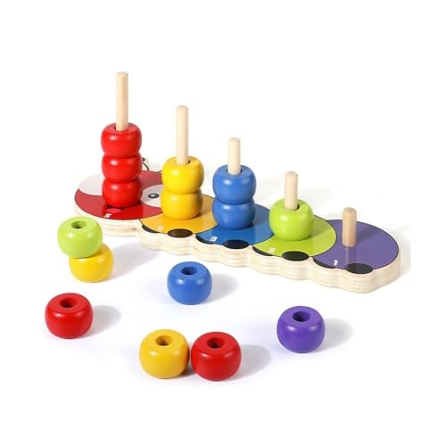 Nenitus Montessori Spielzeug 1 2 3 Jahre, stapelbares Montessori Abakus Holzspielzeug, pädagogisches Spielzeug, Geschenk für Kleinkinder und Babys. von Nenitus