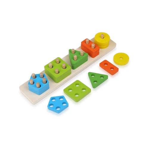 Nenitus Montessori Spielzeug 1 2 3 Jahre, stapelbares Montessori Spielzeug aus Holz, Lernspielzeug, Geschenk für Kleinkinder und Babys. von Nenitus