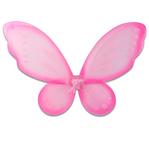 Feenmädchen-Flügel für Erwachsene, Schmetterlings-Flügel-Erwachsener Glitzer Engelsflügel für Frauen Mädchen Fee Prinzessin Flügel Ostern Feenkostüm, Halloween-Flügel (Rosa) von Nenjindz