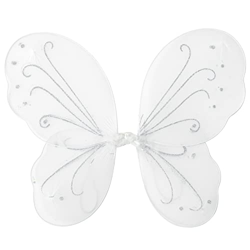 Nenjindz Feen mädchen flügel für Erwachsene,Fee-Schmetterlings-Flügel-Mädchen Glitzer Engelsflügel für Frauen Mädchen Fee Prinzessin Flügel Ostern Feenkostüm, Halloween-Flügel (White) von Nenjindz