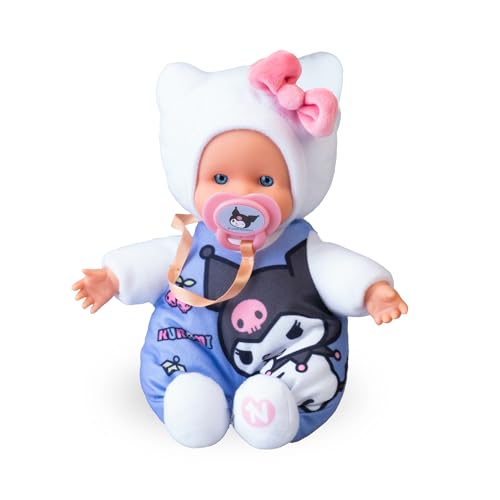 Nenuco Cute Kuromi, Mini Baby Puppen von 15 cm, Weicher Körper und Kleid mit einem Design der Hello Kitty Charaktere, Personalisiertes Schnuller, Sammle die Modelle, Famosa (NFNC2200) von Nenuco