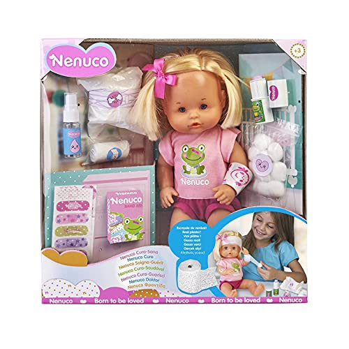 NENUCO - Medizinische Spielzeugpuppe | Mit Bunten Pflastern und Medizinischem Kit - Für Kinder ab 3 Jahre - Lerne, Wie Man Sich um ein Baby Kümmert von Nenuco