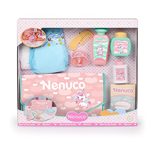 Nenuco - Wickeltasche, Spielzeugset mit Wickeltasche und viel Zubehör für Ihre Babypuppe, Spielzeugzubehör für Kinder ab 2 Jahren, Famosa (NFN29000) von Nenuco