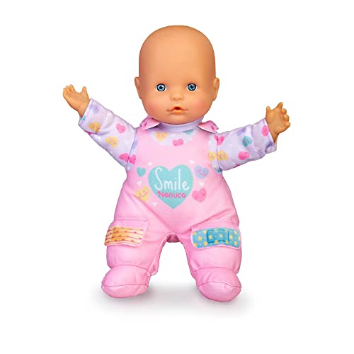 Nenuco - Pflaster, weicher Körper, Puppe mit Babygeräuschen, SAGT Mami und Papi, weint und lacht, mit abnehmbaren Pflastern, Spielzeug für Kleinkinder ab 10 Monaten, Famosa (NFN24000) von Nenuco