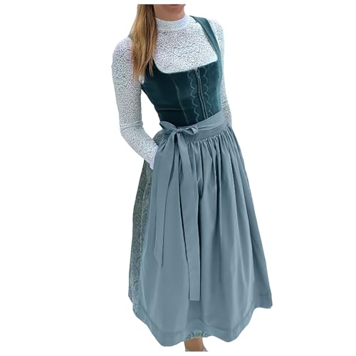 Frauen Bier Outfit Festival Halloween Oktoberfest Kostüm Schürze Cosplay Kleid (Navy, L) von NerYuo