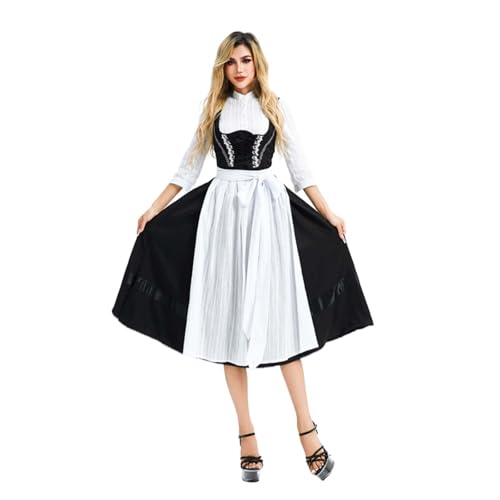 NerYuo Damen Traditionelles Deutsches Oktoberfest Kostüm Karneval Performance Kostüm Partykostüm (White, L) von NerYuo