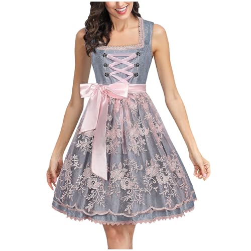 NerYuo Damen Traditionelles Deutsches Oktoberfest Kostüm Karneval Performance Kostüm Partykostüm (XXL) von NerYuo