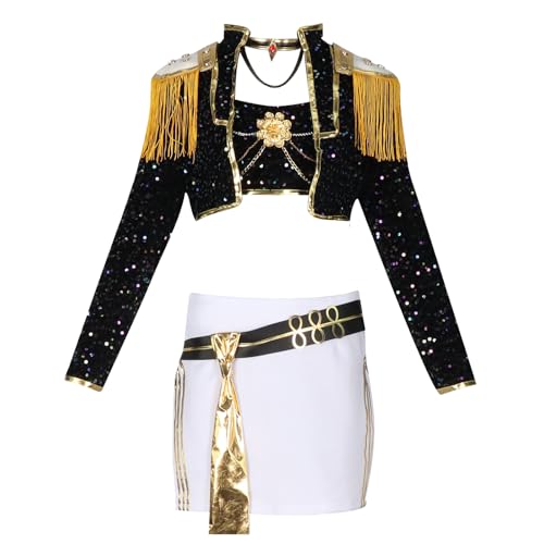 NerYuo 𝙆-𝙥𝙤𝙥 Demon Cosplay Kinder, Rumi Mira Zoey K Pop Cosplay Rollenspiel Uniform Komplettes Set Halloween Party Karneval Outfits für Frauen von NerYuo
