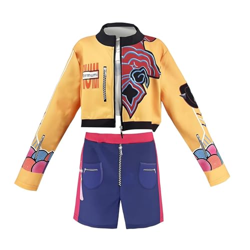 NerYuo 𝑲𝒑𝒐𝒑 𝑫𝒂𝒎𝒆𝒏 𝑯𝒖𝒏𝒕𝒆𝒓𝒔 Kostüm Mädchen Anime Cosplay Hunters Kostüm Uniform Komplettes Set Halloween Party Anzug (DE/NL/SE/PL, Alter, 7 Jahre, 8 Jahre, Regular, Gelb) von NerYuo