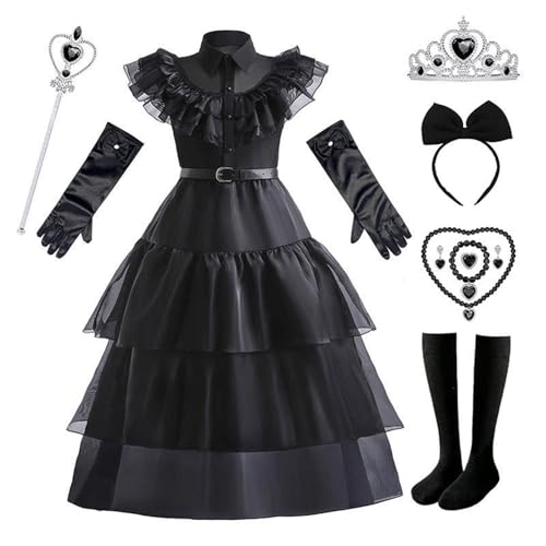 Wednesday Kostüm wednesday kleid mädchen Wendsday Kostüm Kinder Mit Perücke, Tasche, Socken Für Mädchen Von 4–13 Jahren Wednesday Kostüm wednesday kleid mädchen Wendsday Kostüm Kinder Mit Perücke, Tasche, Socken Für Mädchen Von 4–13 Jahren von NerYuo