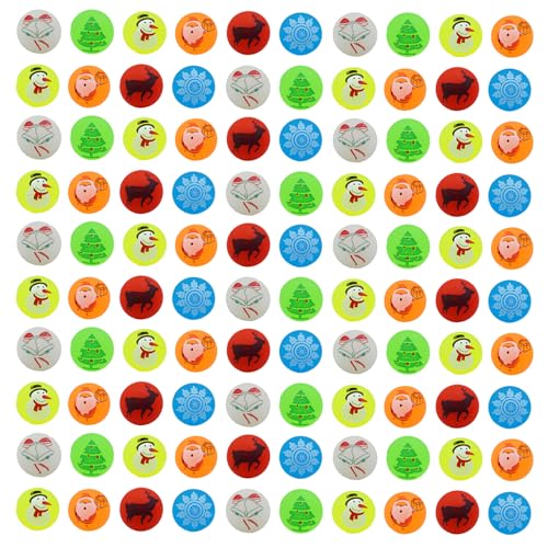 Nereds 100 Stück Weihnachts-Hüpfbälle aus Gummi, leuchtende Bälle, Partytütenfüller für Kinder, Schule, Klassenzimmer, Spiele von Nereds