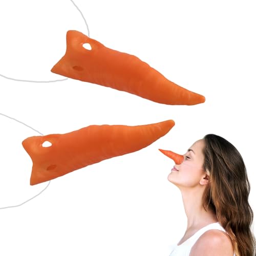 Nereds 2 Stück Karottennase Prothetische Nase mit elastischen Weihnachten Schneemann Herstellung Nase Orange Karotte Nase für Weihnachten Cosplay Urlaub Party Fasching Kostüm von Nereds