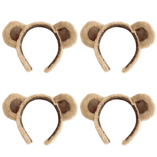 Nereds Bärenohren-Haarband, braun, Plüschbär-Ohren, Kopfbedeckung, flauschige Bärenohren, Haarband für Cosplay, Kostümzubehör, 4 Stück Nereds Bärenohren-Haarband, braun, Plüschbär-Ohren, Kopfbedeckung, flauschige Bärenohren, Haarband für Cosplay, Kostümzubehör, 4 Stück von Nereds