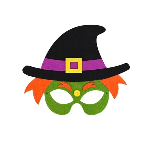 Nereds Halloween-Filzmasken, Filz, elastisch, Cartoon-Maske für Party, Maskerade, Geburtstage, Motto-Party-Gastgeschenke (Hexe) von Nereds