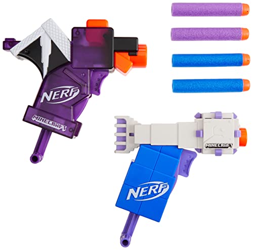 Nerf MicroShots Minecraft Ender Dragon and Elder Guardian Mini Blaster 2er-Pack, 4 Nerf Elite Darts, Pull to Prime Handle (Amazon Exclusive) von Nerf