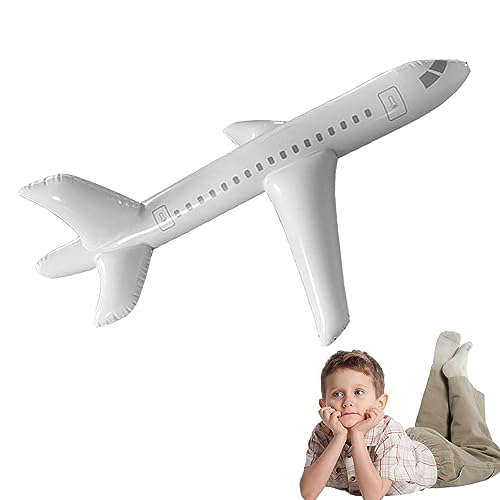 Flugzeugspielzeug für Kleinkinder aufblasbares Flugzeug für Kinder 39, 4 Zoll süßes Cartoon-Aufblasflugzeug faltbar weiß für drinnen und draußen Schwimmspielzeug Flugzeug Geburtstagsgeschenk von Neroyaner