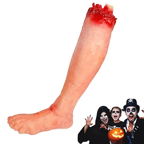 Halloween Deko Abgetrennter Körperteil Halloween realistisch gruselig Vinyl dekorative abgetrennte Beine Requisite Dekorationen für Spukhaus Party Trick, zufällige Seite von Neroyaner