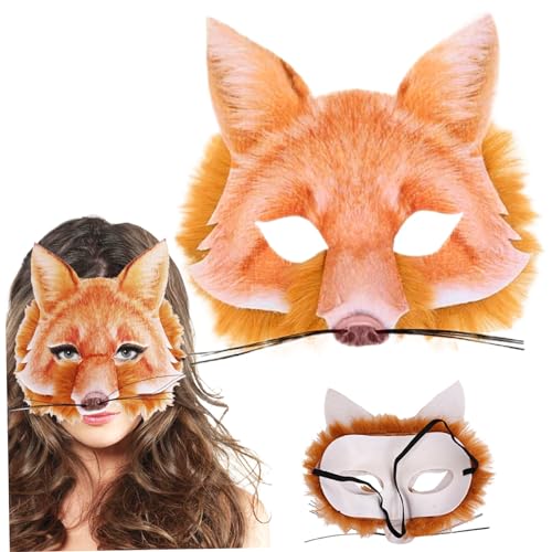 Neroyaner Fuchs Maske Therian Maske Fuchs 17 X 17 Cm Therian Maske Mit Gummiband Atmungsaktive Tiermasken Für Erwachsene Und Kinder Tragbares Fuchs Kostüm Für Maskerade Karneval von Neroyaner