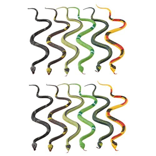 Neroyaner Gefälschte Schlangen Gummischlangen Realistische Schlangenspielzeug Regenwald Reptile falsche Schlange für Party bevorzugt Gartenprops 12 PCs von Neroyaner