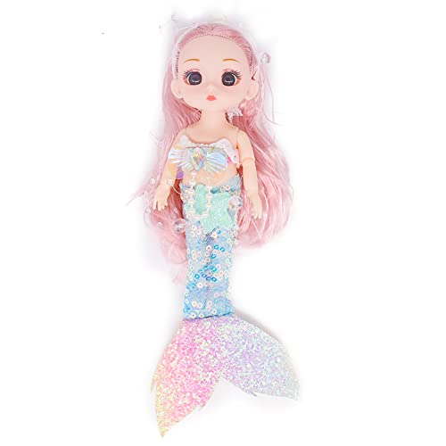 Meerjungfrau-Puppe Nesloonp Anzieh-Meerjungfrau-Puppe Kinder Mädchen Prinzessin 24 cm Puppe Spielzeug Geschenk für 3 bis 7-Jährige von Nesloonp