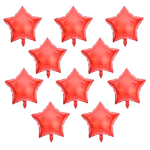 10 Stück Sternförmige Folienballons, 10 Zoll Goldene Sternballons, Dekorationen Für Geburtstagsfeier, Hochzeit, Verlobungsfeier(Rot) von NestNiche