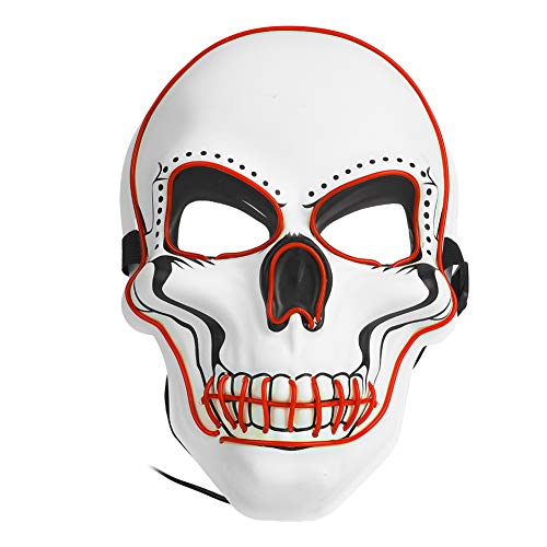 NestNiche Halloween-LED-Maske, Gruselig Leuchtende Clown-Maske Mit 3 Beleuchtungsmodi, Leuchtende Clown-Maske Für Halloween-Kostüme Und Partyzubehör(Rot) von NestNiche