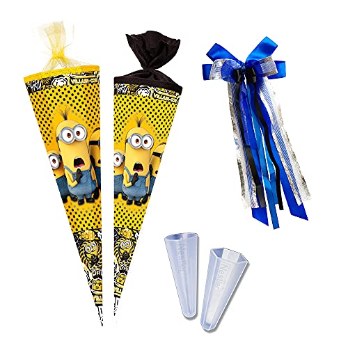 Nestler Zuckertüte zum Befüllen Schultüte Motiv Minions 2 (70 cm rund) von Nestler