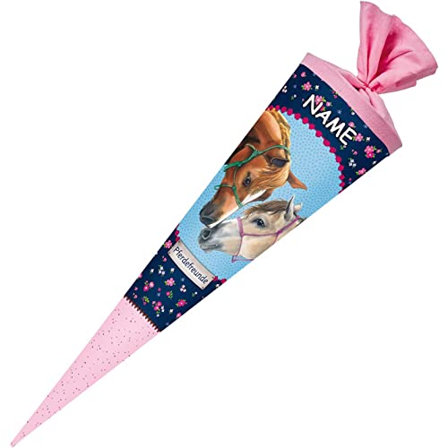 Nestler personalisiert mit Name - 5708472 - Schultüte rund Pferdefreunde mit Filz, 70 cm Nestler personalisiert mit Name - 5708472 - Schultüte rund Pferdefreunde mit Filz, 70 cm von Nestler