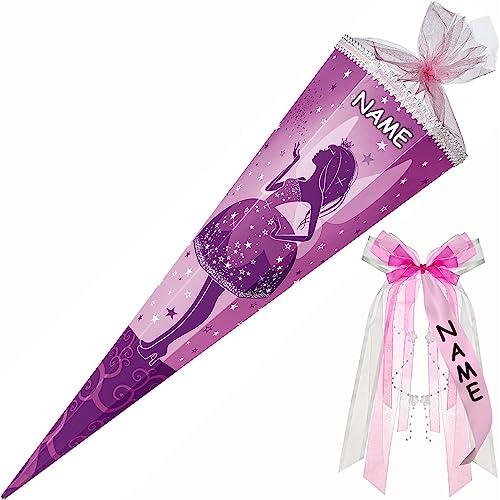 Nestler personalisiert mit Name und großer Namensschleife - 6857046 Schultüte Elfenkönigin, 85 cm 6-eckig Nestler personalisiert mit Name und großer Namensschleife - 6857046 Schultüte Elfenkönigin, 85 cm 6-eckig von Nestler