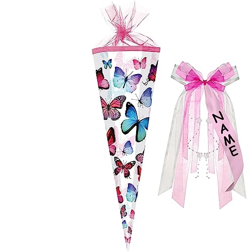 Nestler personalisiert mit großer Namensschleife - Schultüte/Zuckertüte/Länge: 35cm / rund/Schmetterling Nestler personalisiert mit großer Namensschleife - Schultüte/Zuckertüte/Länge: 35cm / rund/Schmetterling von Nestler