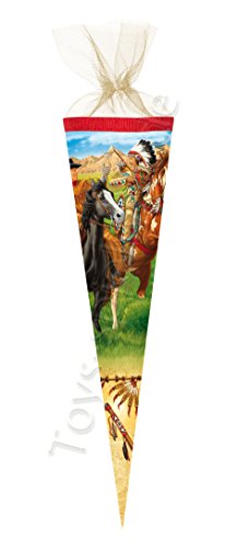 Schultüte / Zuckertüte / Länge: 35cm / rund / "Cowboy und Indianer" Schultüte / Zuckertüte / Länge: 35cm / rund / "Cowboy und Indianer" von Nestler