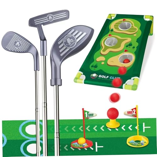 Kleinkind Golf Set Garden Plastik Kids Golf Set mit Mat 3 Tee 9 Bälle 3 Übungslöcher Clubs Outdoor Indoor -Spiele für Jungen Mädchen Sportspielzeuggeschenke von NethCasti
