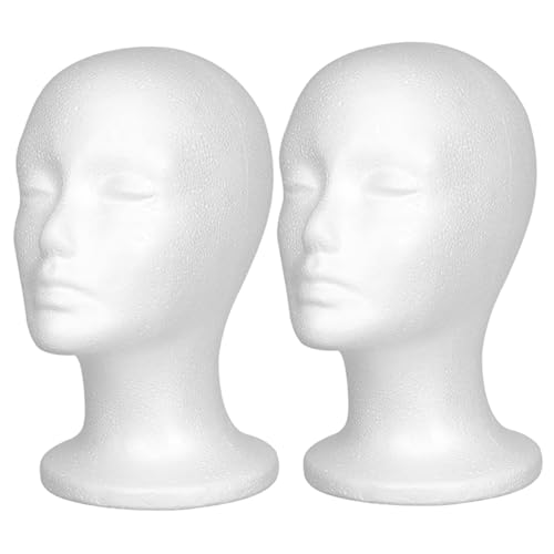 NethCasti 2pcs Perückenkopf, realistischer glattes Styroporkopf mit nicht rutschem Boden, gut gefüllter Perückenständer für Hüte, Masken, Haarstücke, Salondisplay NethCasti 2pcs Perückenkopf, realistischer glattes Styroporkopf mit nicht rutschem Boden, gut gefüllter Perückenständer für Hüte, Masken, Haarstücke, Salondisplay von NethCasti