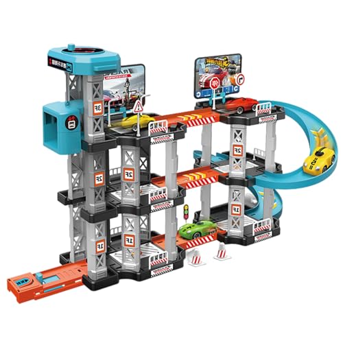 NethCasti Auto Garage Spielzeug 1 Set 3 Schicht Spielzeugauto Garage mit Heliport Easy Assembly Ramp mit Launcher Interactive Developmental Track Geschenke für Jungen, Set 1 NethCasti Auto Garage Spielzeug 1 Set 3 Schicht Spielzeugauto Garage mit Heliport Easy Assembly Ramp mit Launcher Interactive Developmental Track Geschenke für Jungen, Set 1 von NethCasti