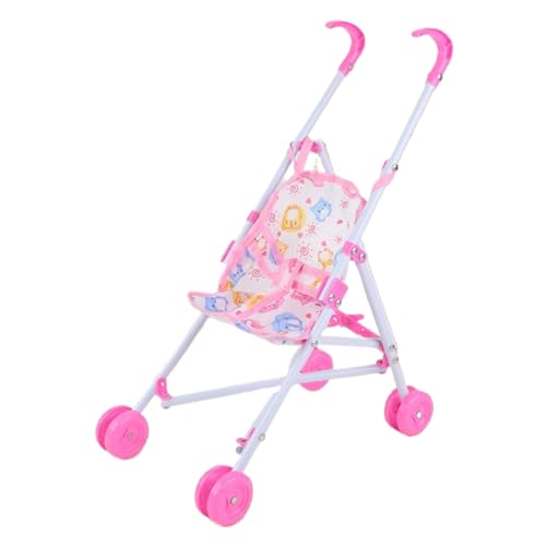 NethCasti Babypuppenstuhlwagen Faltbare tragbare Puppenwagen mit T-förmiger Sicherheitsgürtel & Push-Griff abnehmbar waschbarer Baby Kinderwagen für Mädchen, so tun von NethCasti