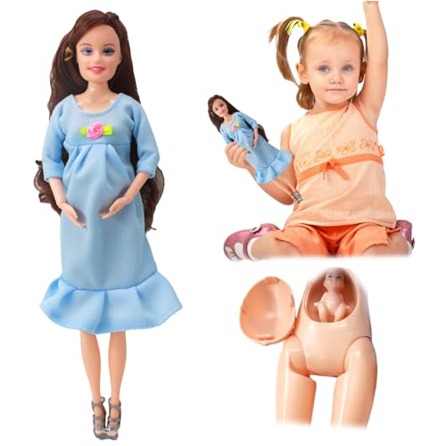 NethCasti Schwangere Puppe 11.5 ABS Plastik Schwangeres Mutterspielzeug mit Babypuppen kreativ mit einem Baby in ihrem Bauch für Kindergeschenk, blau NethCasti Schwangere Puppe 11.5 ABS Plastik Schwangeres Mutterspielzeug mit Babypuppen kreativ mit einem Baby in ihrem Bauch für Kindergeschenk, blau von NethCasti