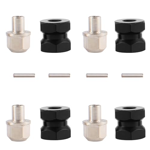 Netoches 4 Stück 12 mm Sechskant-Radnaben-Antriebsadapter, 12 mm Verlängerungs-Kombinationskupplung für 1/10 RC Car Crawler SCX10 D90, Schwarz Netoches 4 Stück 12 mm Sechskant-Radnaben-Antriebsadapter, 12 mm Verlängerungs-Kombinationskupplung für 1/10 RC Car Crawler SCX10 D90, Schwarz von Netoches