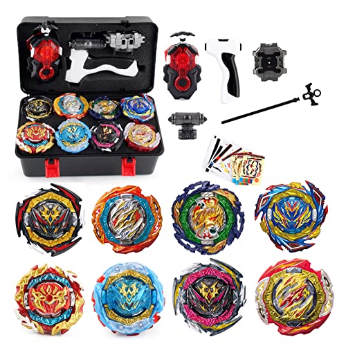 Netoke Gyros Kreisel Set, 4D Kampfkreisel Kreisel Modell Speed Mit Für Weihnachten, Geburtstag - 8 X Tops + Gyros Launcher MW Netoke Gyros Kreisel Set, 4D Kampfkreisel Kreisel Modell Speed Mit Für Weihnachten, Geburtstag - 8 X Tops + Gyros Launcher MW von Netoke
