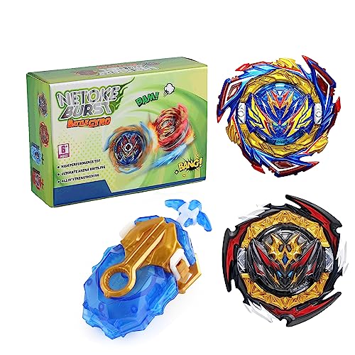 Netoke Gyros Kreisel Set, 4D Metall Fusion Kampf Kreisel, Mit Battling B-184 Launcher LR Geschenk-Set, Modelle: B-180+B-187 Netoke Gyros Kreisel Set, 4D Metall Fusion Kampf Kreisel, Mit Battling B-184 Launcher LR Geschenk-Set, Modelle: B-180+B-187 von Netoke
