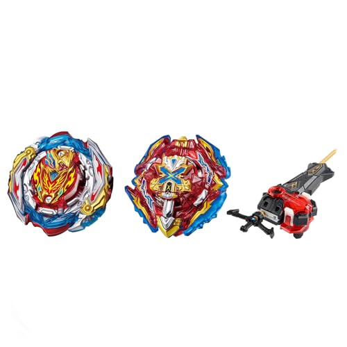 Netoke Gyro Burst Kreisel Set, 4D Metall Fusion Kampf Kreisel, Mit Battling Launcher Geschenk-Set, Jugendkampfspiele Wettbewerbsspielzeug, Modelle:B-200+B-201 von Netoke