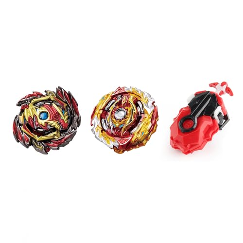 Netoke Gyros Kreisel Set, 4D Metall Fusion Kampf Kreisel, Mit Battling B-184 Launcher LR Geschenk-Set, Modelle: B-145+B-172 Netoke Gyros Kreisel Set, 4D Metall Fusion Kampf Kreisel, Mit Battling B-184 Launcher LR Geschenk-Set, Modelle: B-145+B-172 von Netoke