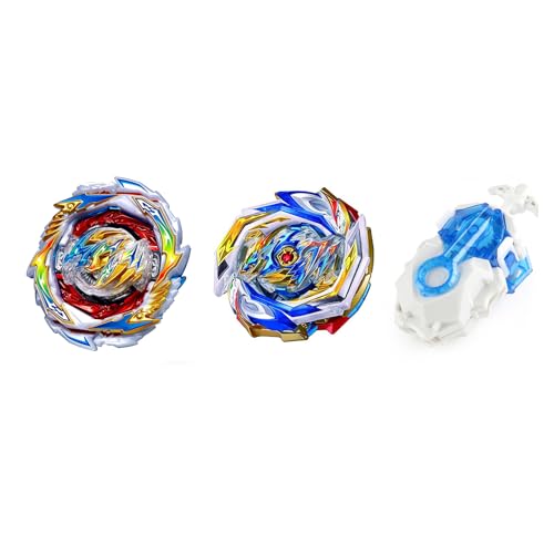 Netoke Gyros Kreisel Set, 4D Metall Fusion Kampf Kreisel, Mit Battling B-184 Launcher LR Geschenk-Set, Modelle: B-154+B-199 Netoke Gyros Kreisel Set, 4D Metall Fusion Kampf Kreisel, Mit Battling B-184 Launcher LR Geschenk-Set, Modelle: B-154+B-199 von Netoke