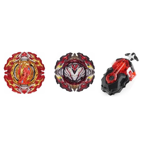 Netoke Gyros Kreisel Set, 4D Metall Fusion Kampf Kreisel, Mit Battling B-184 Launcher LR Geschenk-Set, Modelle: B-195+B-191-02 von Netoke