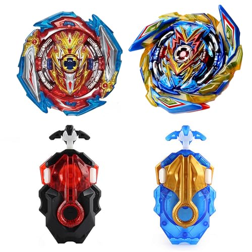 Netoke Gyros Turbo Set, 4D Metall Fusion Kampf Kreisel, Mit Battling Top Launcher, Geschenk-Sets,(B-163+B-173-1) von Netoke