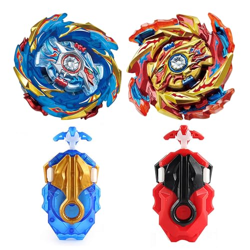 Netoke Gyros Turbo Set, 4D Metall Fusion Kampf Kreisel, Mit Battling Top Launcher, Geschenk-Sets,(B-174-1+B-174-2) von Netoke