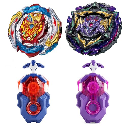 Netoke Gyros Turbo Set, 4D Metall Fusion Kampf Kreisel, Mit Battling Top Launcher, Geschenk-Sets,(B-201+B-175) von Netoke